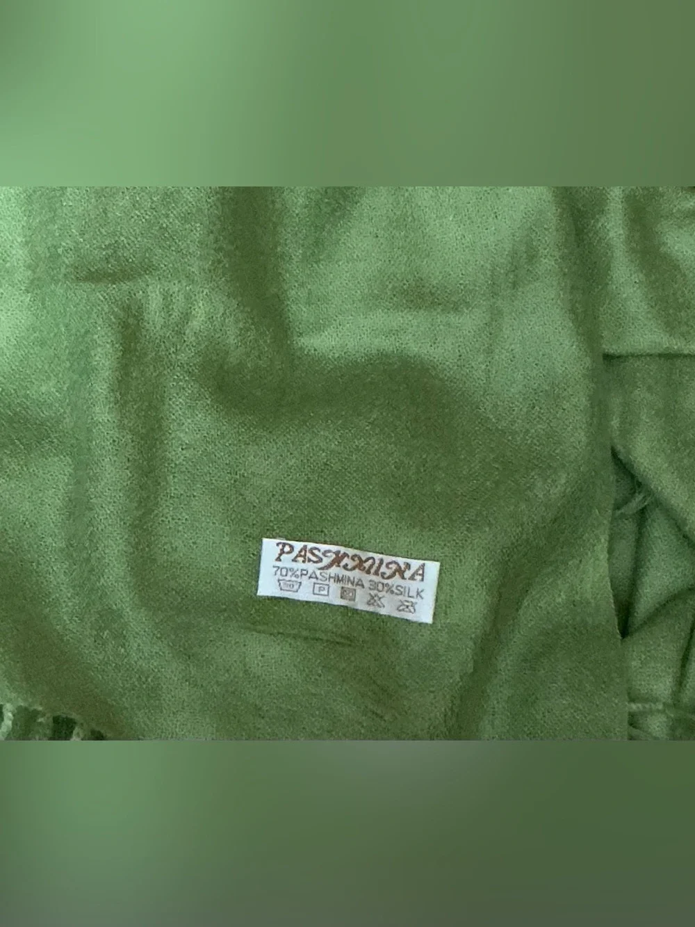 Women’s Pashmina Spring Green Scarf- Pashmina and Silk- Soft and Silky